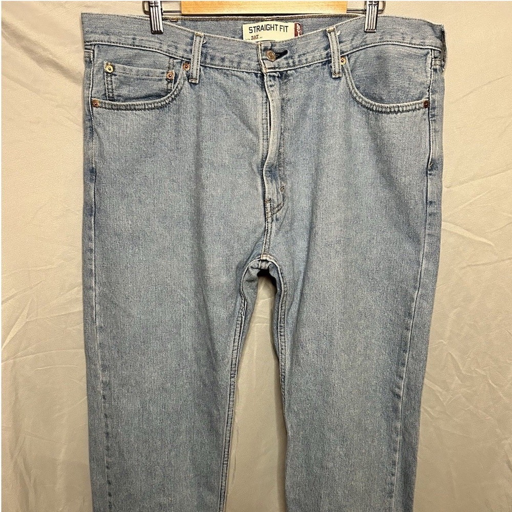 Levi's 505 Jeans Mens 40x32 Light Wash Blue Straight Fit 100% Cotton Denim